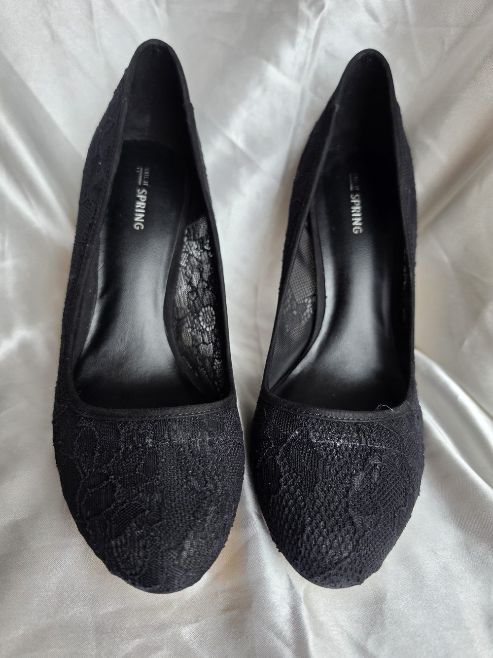 Call It Spring Black Lace Heels